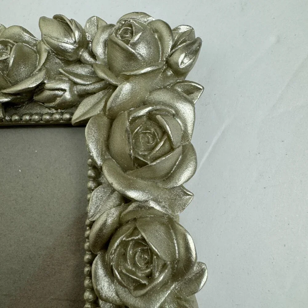 Concepts Picture Photo Frame Silver  Roses 6.5